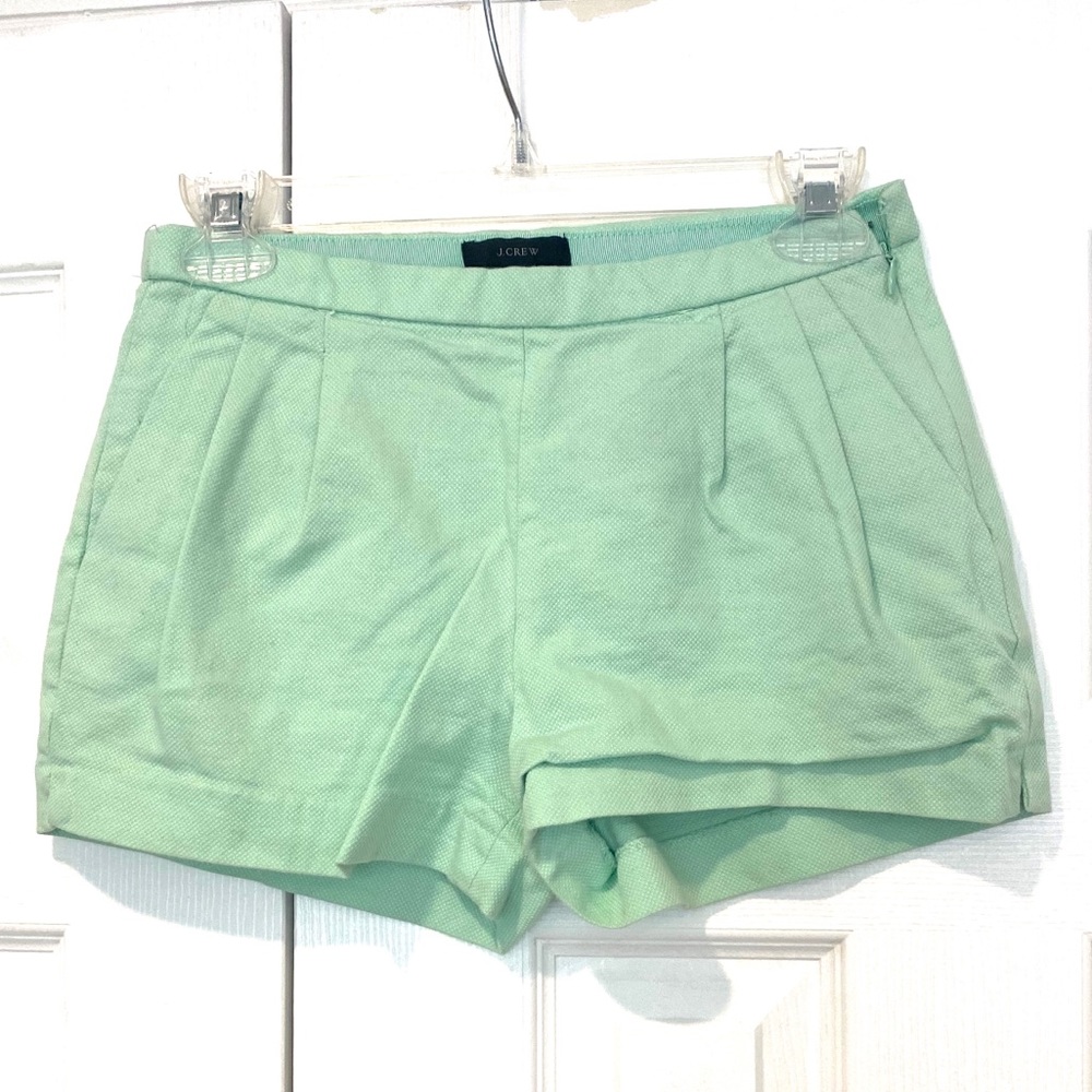 J. Crew Womens Mint Green Mini cotton Shorts